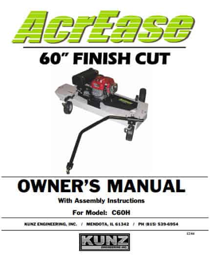 AcrEase 60'' Finish Cut model C60H manual