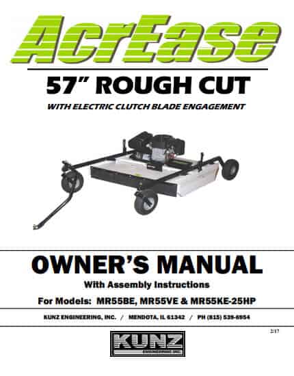 MR5BBE MR55VE MR55KE25 57 Rough Cut with Electric Clutch Blade Engagement manual 2017